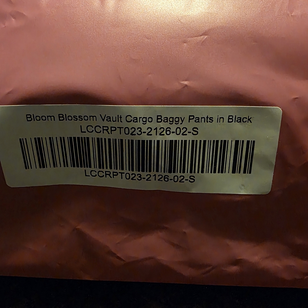 Bloom Blossom Black Cargo Baggy Pants for Women